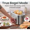 Elite Gourmet ECT4123X Long Slot 4 Slice Toaster, Extra Wide 1.5″ and 5.1″ Deep Slots, Bagel, Defrost & Cancel Functions, 6 Toast Shade Settings, Fits Bagels, Waffles, Artisan Breads, Stainless Steel(Stainless Steel)