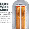 Elite Gourmet ECT4123X Long Slot 4 Slice Toaster, Extra Wide 1.5″ and 5.1″ Deep Slots, Bagel, Defrost & Cancel Functions, 6 Toast Shade Settings, Fits Bagels, Waffles, Artisan Breads, Stainless Steel(Stainless Steel)