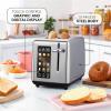 Elite Gourmet ECT4123X Long Slot 4 Slice Toaster, Extra Wide 1.5″ and 5.1″ Deep Slots, Bagel, Defrost & Cancel Functions, 6 Toast Shade Settings, Fits Bagels, Waffles, Artisan Breads, Stainless Steel(Gloss Black)