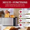 Elite Gourmet ECT4123X Long Slot 4 Slice Toaster, Extra Wide 1.5″ and 5.1″ Deep Slots, Bagel, Defrost & Cancel Functions, 6 Toast Shade Settings, Fits Bagels, Waffles, Artisan Breads, Stainless Steel(Matte Black)