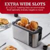 Elite Gourmet ECT4123X Long Slot 4 Slice Toaster, Extra Wide 1.5″ and 5.1″ Deep Slots, Bagel, Defrost & Cancel Functions, 6 Toast Shade Settings, Fits Bagels, Waffles, Artisan Breads, Stainless Steel(Matte Black)