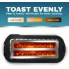 Elite Gourmet ECT4400B# Long Slot 4 Slice Toaster, Countdown Timer, 6 Toast Setting, Defrost, Cancel Function, Built-in Warming Rack, Extra Wide Slots for Bagel Waffle, Stainless Steel(4 Slice)