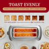 Elite Gourmet ECT4829B Long Slot 4 Slice Toaster, 6 Toast Settings Toaster Defrost, Reheat, Cancel Functions, Slide Out Crumb Tray, Extra Wide Slots for Bagels Waffles, Black(Grey)