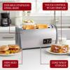 Elite Gourmet ECT4829B Long Slot 4 Slice Toaster, 6 Toast Settings Toaster Defrost, Reheat, Cancel Functions, Slide Out Crumb Tray, Extra Wide Slots for Bagels Waffles, Black(Grey)