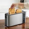Elite Gourmet ECT5322 Long Slot 4 Slice Toaster, Countdown Timer, Bagel Function 6 Toast Setting, Defrost, Cancel Function, Built-in Warming Rack, Extra Wide Slots for Bagels Waffles, Stainless Steel(Stainless Steel)
