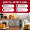 Elite Gourmet ECT5322 Long Slot 4 Slice Toaster, Countdown Timer, Bagel Function 6 Toast Setting, Defrost, Cancel Function, Built-in Warming Rack, Extra Wide Slots for Bagels Waffles, Stainless Steel(Stainless Steel)