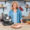 Elite Gourmet EMT-625B Ultimate Precision Electric Deli Food Meat Slicer Removable Stainless Steel Blade, Adjustable Thickness, Ideal for Cold Cuts, Hard Cheese, Vegetables & Bread, 7.5”, Black(Stainless Steel & Black)