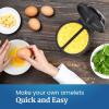 Elite Gourmet EOM205 Non-Stick Omelet Frittata Snack Pocket Maker for 2 Individual 6.5″ Omelets, Stainless Steel and Black(Stainless Steel and Black)