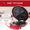 Elite Gourmet EQD-413 Electric Non-Stick 8″ Quesadilla Maker, Easy-Slice 6-Wedge, Grilled Cheese Corn Flour Tortilla Snacks, Red(11 “)