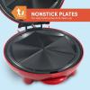 Elite Gourmet EQD-413 Electric Non-Stick 8″ Quesadilla Maker, Easy-Slice 6-Wedge, Grilled Cheese Corn Flour Tortilla Snacks, Red(8″)