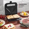Elite Gourmet ESM2207XSS Sandwich Panini Maker Grilled Cheese, Machine Tuna Melt Omelets Non-stick Cooking Surface, 2 Slice, 750 Watts, Stainless Steel(New Version)
