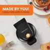 Elite Gourmet EWM013B Electric Nonstick Mini Waffle Maker with 5-inch cooking surface, Belgian Waffles, Compact Design, Hash Browns, Keto, Snacks, Sandwich, Eggs, Easy to Clean, Black(Black)