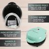 Elite Gourmet EWM013B Electric Nonstick Mini Waffle Maker with 5-inch cooking surface, Belgian Waffles, Compact Design, Hash Browns, Keto, Snacks, Sandwich, Eggs, Easy to Clean, Black(Mint)