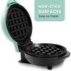 Elite Gourmet EWM013B Electric Nonstick Mini Waffle Maker with 5-inch cooking surface, Belgian Waffles, Compact Design, Hash Browns, Keto, Snacks, Sandwich, Eggs, Easy to Clean, Black(Mint)