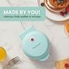 Elite Gourmet EWM-013MX Electric Nonstick Mini Waffle Maker with 5-inch cooking surface, Belgian Waffles, Compact Design, Hash Browns, Keto, Snacks, Sandwich, Eggs, Easy to Clean, Mint(Mint)