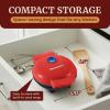 Elite Gourmet EWM015M Electric Nonstick 4.5-inch Mini Waffle Maker, Belgian Waffles, Compact Design, Hash Browns, Keto, Snacks, Sandwich, Eggs, Easy to Clean, Mint(Red)