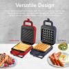 Elite Gourmet EWM015M Electric Nonstick 4.5-inch Mini Waffle Maker, Belgian Waffles, Compact Design, Hash Browns, Keto, Snacks, Sandwich, Eggs, Easy to Clean, Mint(Slate blue)