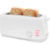 Elite Gourmet ECT4829B Long Slot 4 Slice Toaster, 6 Toast Settings Toaster Defrost, Reheat, Cancel Functions, Slide Out Crumb Tray, Extra Wide Slots for Bagels Waffles, Black(White)