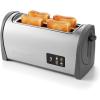 Elite Gourmet ECT4829B Long Slot 4 Slice Toaster, 6 Toast Settings Toaster Defrost, Reheat, Cancel Functions, Slide Out Crumb Tray, Extra Wide Slots for Bagels Waffles, Black(Grey)