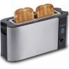 Elite Gourmet ECT5322 Long Slot 4 Slice Toaster, Countdown Timer, Bagel Function 6 Toast Setting, Defrost, Cancel Function, Built-in Warming Rack, Extra Wide Slots for Bagels Waffles, Stainless Steel(Stainless Steel)