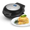 Elite Gourmet EOM123 Non-Stick Omelet, Frittata, Snack Pocket Maker, Dessert Maker, 2 Individual 5.6″ Omelets, Stainless Steel(Stainless Steel and Black)