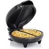 Elite Gourmet EOM205 Non-Stick Omelet Frittata Snack Pocket Maker for 2 Individual 6.5″ Omelets, Stainless Steel and Black(Stainless Steel and Black)