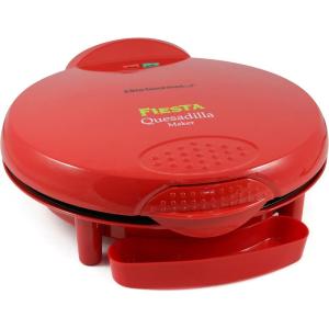 Elite Gourmet EQD-413 Electric Non-Stick 8″ Quesadilla Maker, Easy-Slice 6-Wedge, Grilled Cheese Corn Flour Tortilla Snacks, Red(11 “)