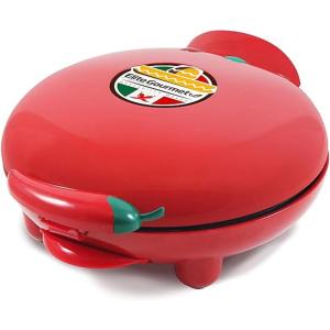 Elite Gourmet EQD-413 Electric Non-Stick 8″ Quesadilla Maker, Easy-Slice 6-Wedge, Grilled Cheese Corn Flour Tortilla Snacks, Red(8″)