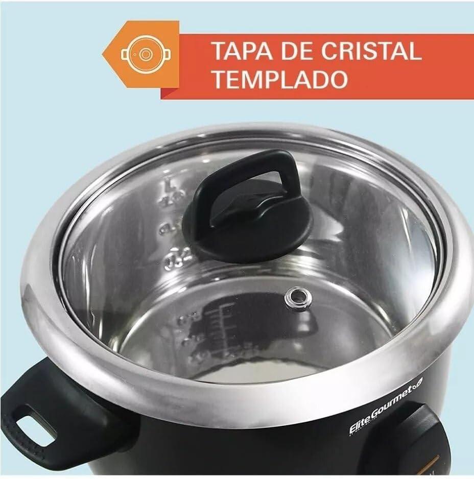 imageElite Gourmet ERC2010B Electric Rice Cooker with Stainless Steel Inner Pot Makes Soups Stews Porridges Grains and Cereals 10 cups cooked 5 Cups uncooked Black10 Cups Cooked