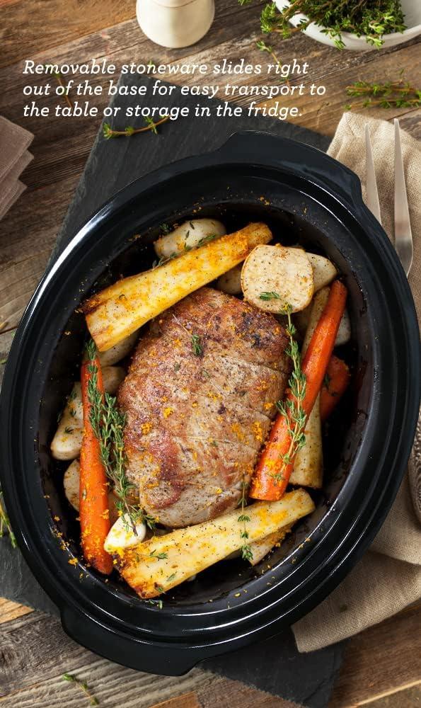 imageElite Gourmet MST900D 85Qt Digital Programmable XL Jumbo Slow Cooker Adjustable Temp Entrees Sauces Stews amp Dips Dishwasher Safe Glass Lid amp Crock Stainless SteelRed