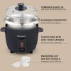 Elite Gourmet ERC003B Electric Rice Cooker with Automatic Keep Warm Makes Soups, Stews, Grains, Hot Cereals, 6 Cups Cooked (3 Cups Uncooked), Black(Black)