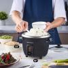 Elite Gourmet ERC003BX Electric Rice Cooker with Automatic Keep Warm Makes Soups, Stews, Grains, Hot Cereals, 6 Cups Cooked (3 Cups Uncooked), Black(Black)