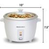 Elite Gourmet ERC003BX Electric Rice Cooker with Automatic Keep Warm Makes Soups, Stews, Grains, Hot Cereals, 6 Cups Cooked (3 Cups Uncooked), Black(White)