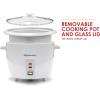 Elite Gourmet ERC003BX Electric Rice Cooker with Automatic Keep Warm Makes Soups, Stews, Grains, Hot Cereals, 6 Cups Cooked (3 Cups Uncooked), Black(White)