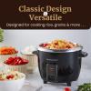 Elite Gourmet ERC2010B Electric Rice Cooker with Stainless Steel Inner Pot Makes Soups, Stews, Porridge’s, Grains and Cereals, 10 cups cooked (5 Cups uncooked), Black(6 cup (3 cups uncooked))