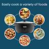 Elite Gourmet MST-1234B## 6 Quart Diamond Pattern Slow Cooker, Removable, Dishwasher-Safe Stoneware Pot with Tempered Glass Lid, Cool-Touch Handles, 6 Quart, Black(6 Quarts)