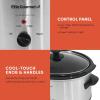 Elite Gourmet MST-1234B## 6 Quart Diamond Pattern Slow Cooker, Removable, Dishwasher-Safe Stoneware Pot with Tempered Glass Lid, Cool-Touch Handles, 6 Quart, Black(5 Quarts)