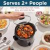 Elite Gourmet MST-1234B## 6 Quart Diamond Pattern Slow Cooker, Removable, Dishwasher-Safe Stoneware Pot with Tempered Glass Lid, Cool-Touch Handles, 6 Quart, Black(2 Quarts)