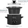 Elite Gourmet MST-1234B## 6 Quart Diamond Pattern Slow Cooker, Removable, Dishwasher-Safe Stoneware Pot with Tempered Glass Lid, Cool-Touch Handles, 6 Quart, Black(2 Quarts)