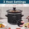 Elite Gourmet MST-1234B## 6 Quart Diamond Pattern Slow Cooker, Removable, Dishwasher-Safe Stoneware Pot with Tempered Glass Lid, Cool-Touch Handles, 6 Quart, Black(2 Quarts)