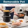 Elite Gourmet MST-1234B## 6 Quart Diamond Pattern Slow Cooker, Removable, Dishwasher-Safe Stoneware Pot with Tempered Glass Lid, Cool-Touch Handles, 6 Quart, Black(2 Quarts)