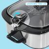 Elite Gourmet MST-5240 Casserole Crock Slow Cooker, Locking Lid Adjustable Temperature Keep Warm Oven & Dishwasher-Safe Casserole Pan, 3.5Qt Capacity, Red(Stainless Steel)