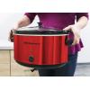 Elite Gourmet MST-900D 8.5Qt Digital Programmable XL Jumbo Slow Cooker, Adjustable Temp, Entrees, Sauces, Stews & Dips, Dishwasher Safe Glass Lid & Crock, Stainless Steel(Red)