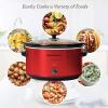 Elite Gourmet MST-900D 8.5Qt Digital Programmable XL Jumbo Slow Cooker, Adjustable Temp, Entrees, Sauces, Stews & Dips, Dishwasher Safe Glass Lid & Crock, Stainless Steel(Red)