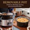 Elite Gourmet MST-900D 8.5Qt Digital Programmable XL Jumbo Slow Cooker, Adjustable Temp, Entrees, Sauces, Stews & Dips, Dishwasher Safe Glass Lid & Crock, Stainless Steel(Stainless Steel/Black)