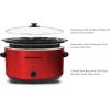 Elite Gourmet MST-900D 8.5Qt Digital Programmable XL Jumbo Slow Cooker, Adjustable Temp, Entrees, Sauces, Stews & Dips, Dishwasher Safe Glass Lid & Crock, Stainless Steel(Red)