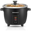 Elite Gourmet ERC003B Electric Rice Cooker with Automatic Keep Warm Makes Soups, Stews, Grains, Hot Cereals, 6 Cups Cooked (3 Cups Uncooked), Black(Black)