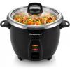Elite Gourmet ERC2010B Electric Rice Cooker with Stainless Steel Inner Pot Makes Soups, Stews, Porridge’s, Grains and Cereals, 10 cups cooked (5 Cups uncooked), Black(Black)