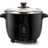 Elite Gourmet ERC2010B Electric Rice Cooker with Stainless Steel Inner Pot Makes Soups, Stews, Porridge’s, Grains and Cereals, 10 cups cooked (5 Cups uncooked), Black(6 cup (3 cups uncooked))