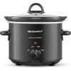 Elite Gourmet MST-1234B## 6 Quart Diamond Pattern Slow Cooker, Removable, Dishwasher-Safe Stoneware Pot with Tempered Glass Lid, Cool-Touch Handles, 6 Quart, Black(3 Quarts)